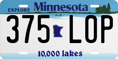 MN license plate 375LOP