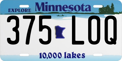 MN license plate 375LOQ