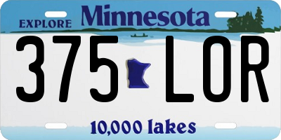 MN license plate 375LOR