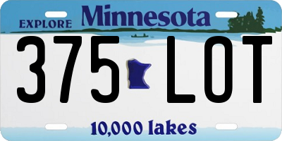 MN license plate 375LOT