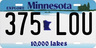 MN license plate 375LOU