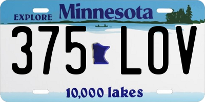 MN license plate 375LOV