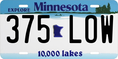 MN license plate 375LOW