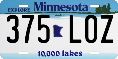 MN license plate 375LOZ