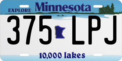 MN license plate 375LPJ