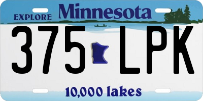 MN license plate 375LPK