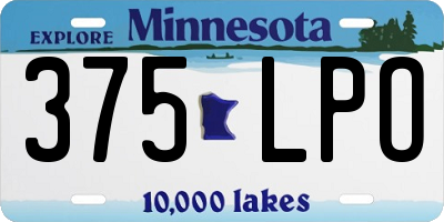 MN license plate 375LPO