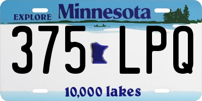 MN license plate 375LPQ