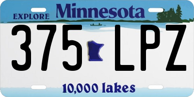 MN license plate 375LPZ