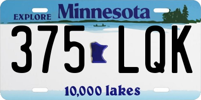 MN license plate 375LQK