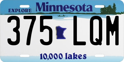 MN license plate 375LQM