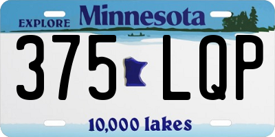MN license plate 375LQP