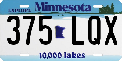MN license plate 375LQX