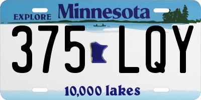 MN license plate 375LQY