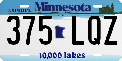 MN license plate 375LQZ