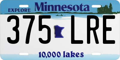 MN license plate 375LRE