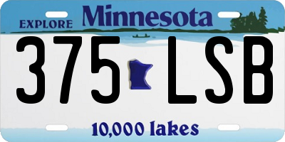 MN license plate 375LSB