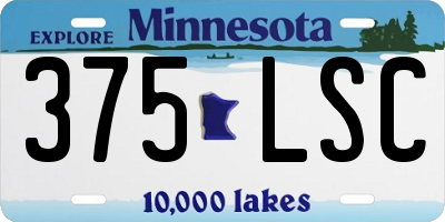 MN license plate 375LSC
