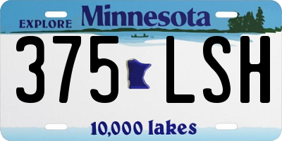 MN license plate 375LSH