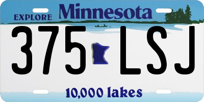 MN license plate 375LSJ