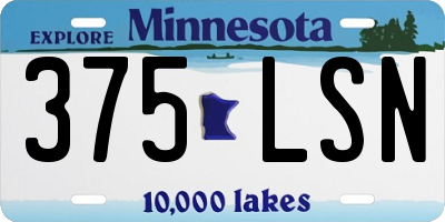 MN license plate 375LSN
