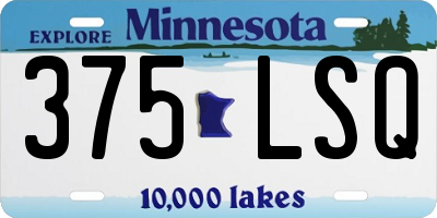MN license plate 375LSQ