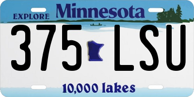 MN license plate 375LSU
