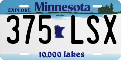 MN license plate 375LSX