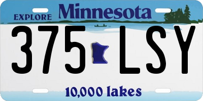 MN license plate 375LSY