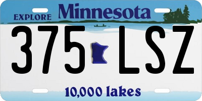 MN license plate 375LSZ
