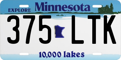 MN license plate 375LTK