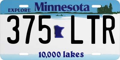 MN license plate 375LTR
