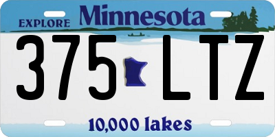 MN license plate 375LTZ