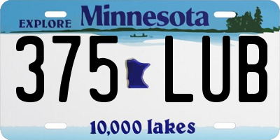 MN license plate 375LUB