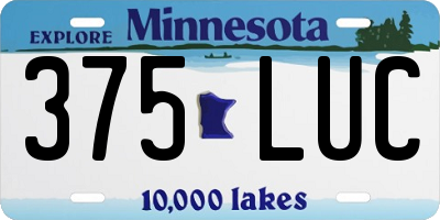MN license plate 375LUC