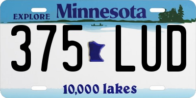 MN license plate 375LUD