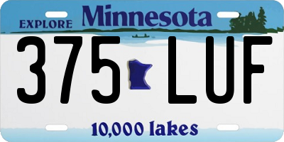 MN license plate 375LUF