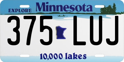 MN license plate 375LUJ
