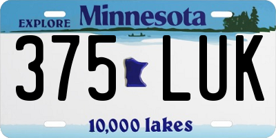 MN license plate 375LUK