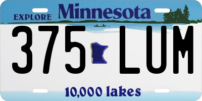 MN license plate 375LUM