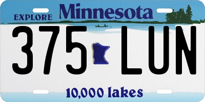 MN license plate 375LUN