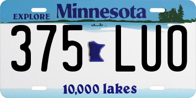 MN license plate 375LUO