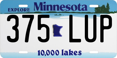 MN license plate 375LUP
