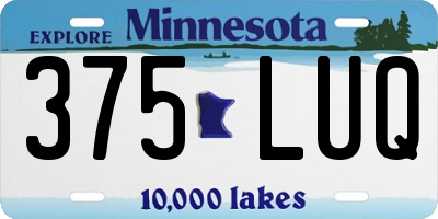 MN license plate 375LUQ