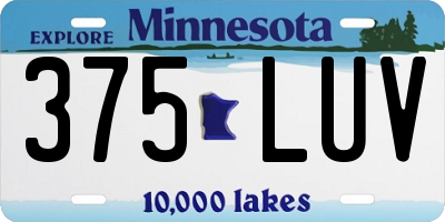MN license plate 375LUV