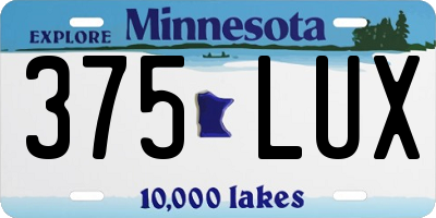 MN license plate 375LUX