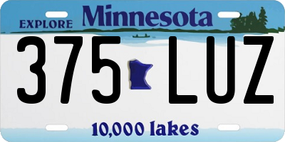 MN license plate 375LUZ