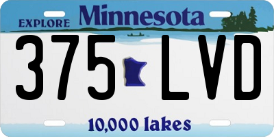 MN license plate 375LVD