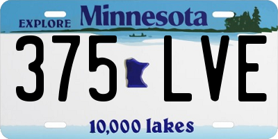 MN license plate 375LVE