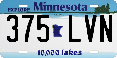 MN license plate 375LVN